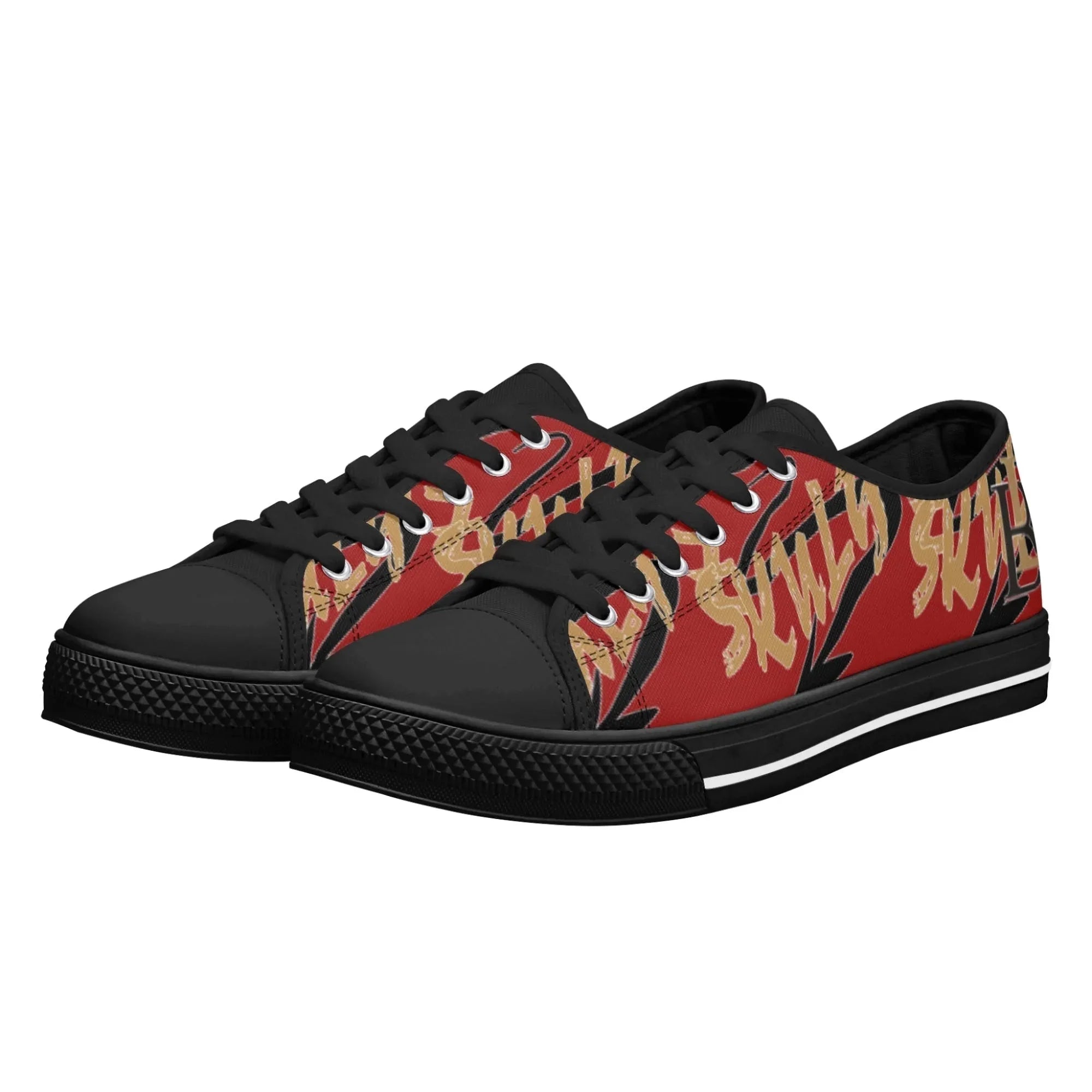 Skulyz Women’s Venom Red Low-Top Sneakers - Bloodline Streetwear LLC